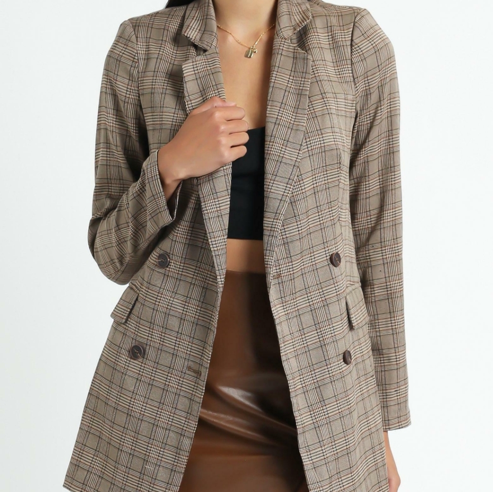 **SOLD Showpo Sort It Out Blazer in Brown/Beige